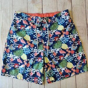 Nautica vibrant coral reef fish nautical swim trunk sz L